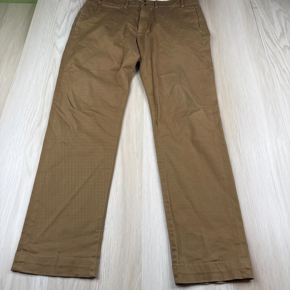Garbstore Mens Tan Hook-and-Bar Straight Leg Comfort Five Pocket Jet Pants 34